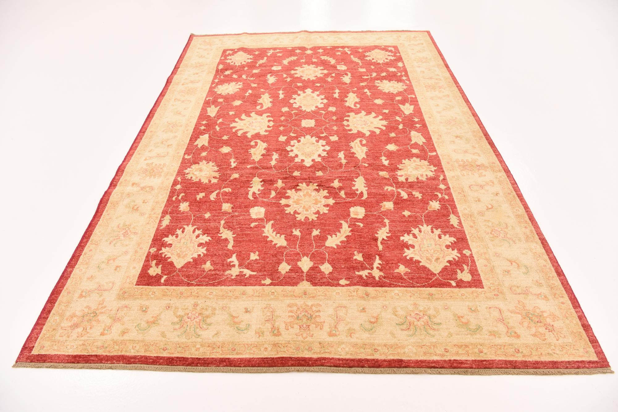 6' 10 x 9' 9 Hand Knotted Peshawar Ziegler Rug