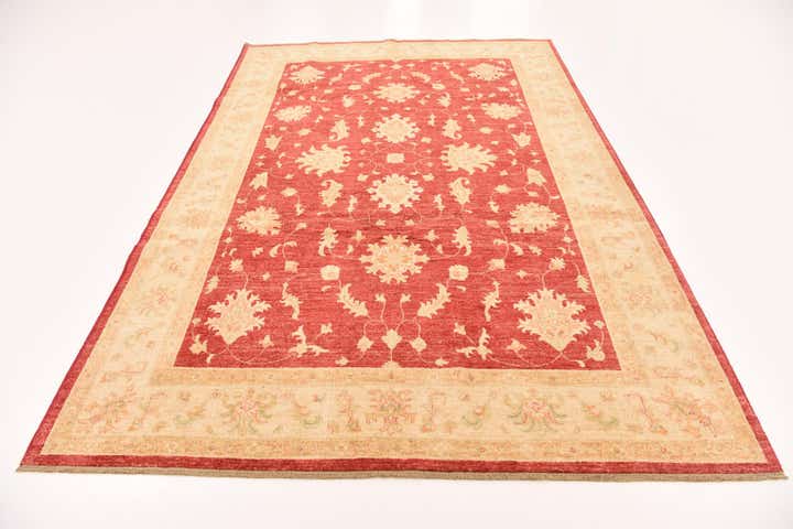 6' 10 x 9' 9 Hand Knotted Peshawar Ziegler Rug