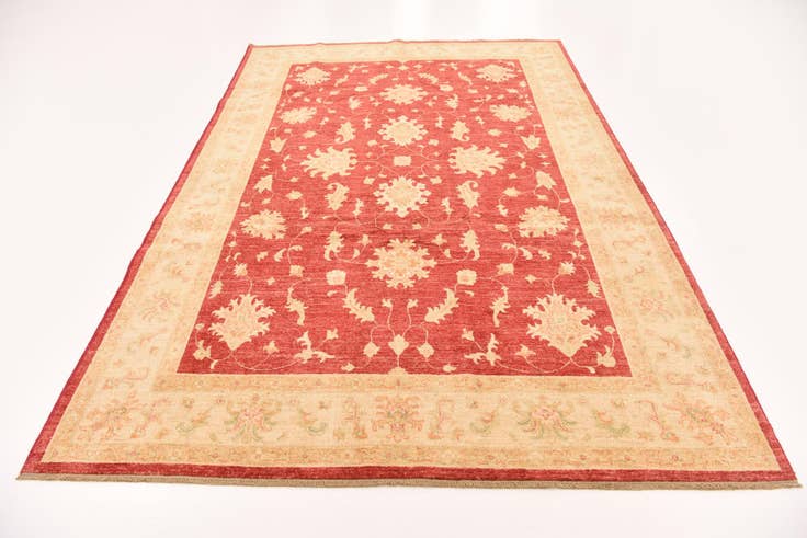 Detail image of 6' 10 x 9' 9 Hand Knotted Peshawar Ziegler Rug