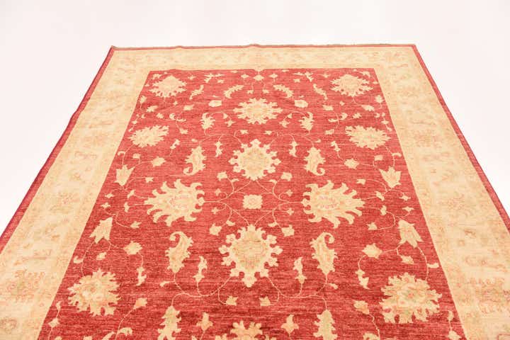 6' 10 x 9' 9 Hand Knotted Peshawar Ziegler Rug