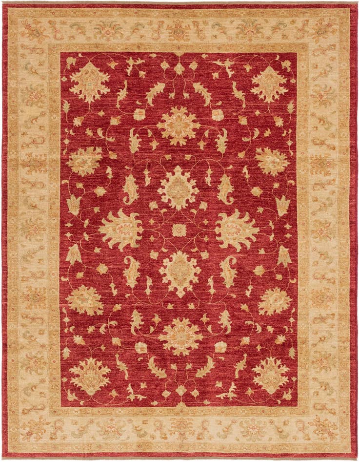Detail image of 6' 10 x 9' 9 Hand Knotted Peshawar Ziegler Rug