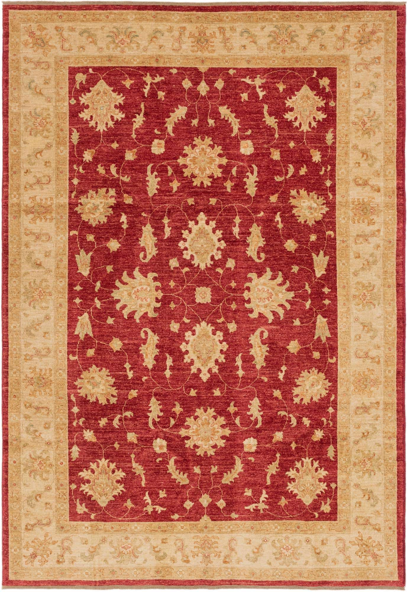 6' 10 x 9' 9 Hand Knotted Peshawar Ziegler Rug