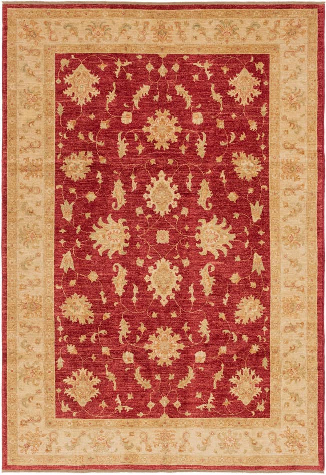 Detail image of 6' 10 x 9' 9 Hand Knotted Peshawar Ziegler Rug