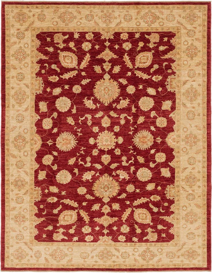 Detail image of 6' 6 x 9' 8 Hand Knotted Peshawar Ziegler Rug