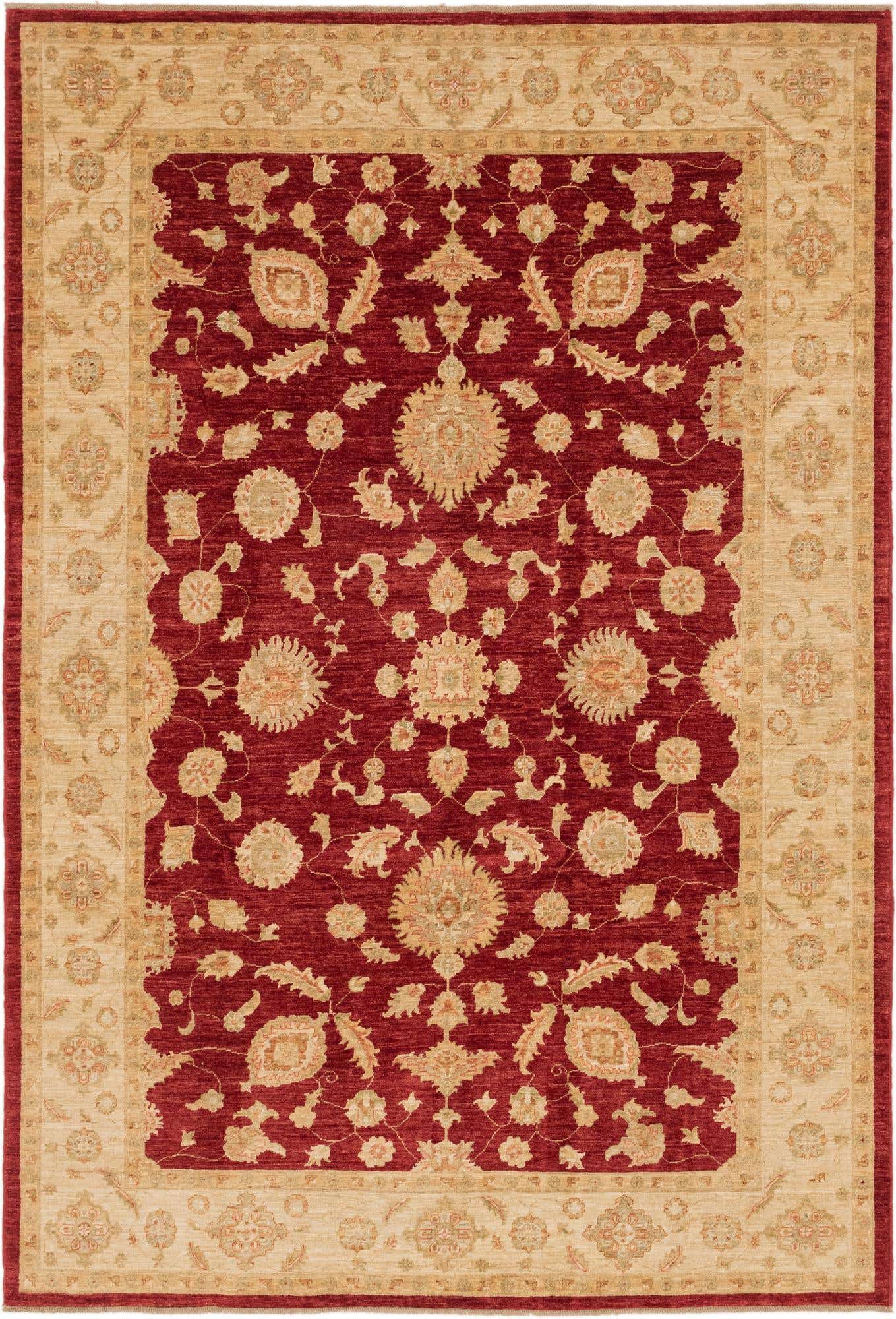 6' 6 x 9' 8 Hand Knotted Peshawar Ziegler Rug