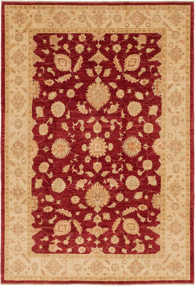 Detail image of 6' 6 x 9' 8 Hand Knotted Peshawar Ziegler Rug