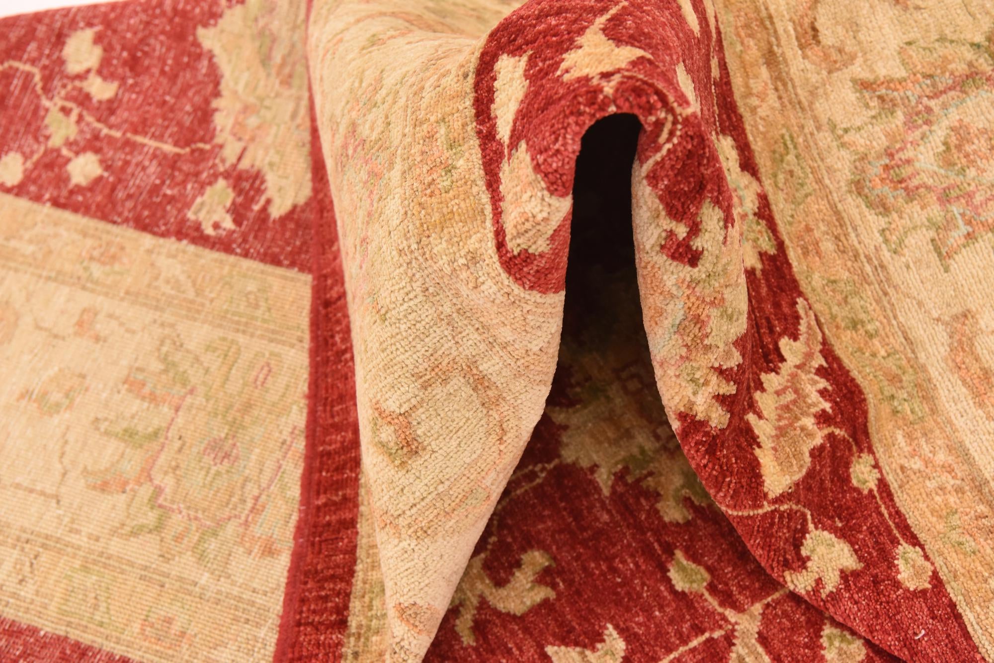 6' 6 x 9' 9 Hand Knotted Peshawar Ziegler Rug