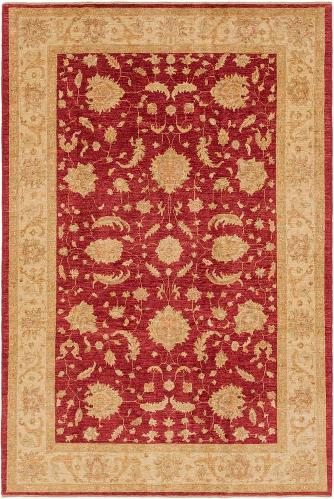 6' 6 x 9' 9 Hand Knotted Peshawar Ziegler Rug