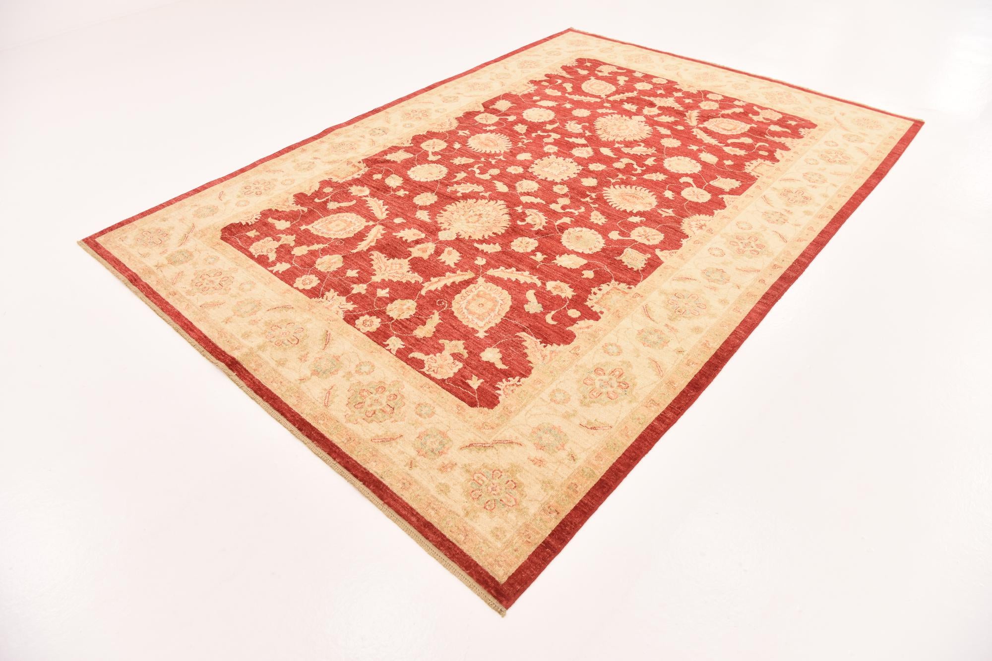 6' 8 x 9' 7 Hand Knotted Peshawar Ziegler Rug