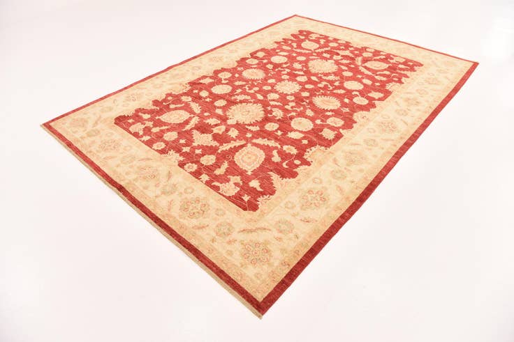 Detail image of 6' 8 x 9' 7 Hand Knotted Peshawar Ziegler Rug