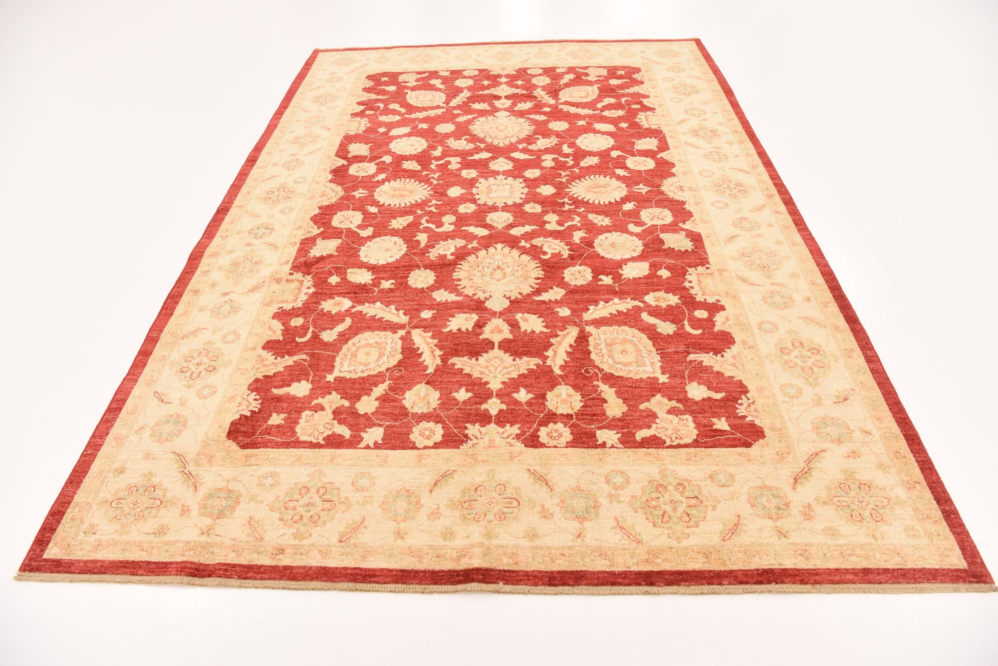 6' 8 x 9' 7 Hand Knotted Peshawar Ziegler Rug
