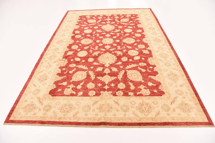 Detail image of 6' 8 x 9' 7 Hand Knotted Peshawar Ziegler Rug