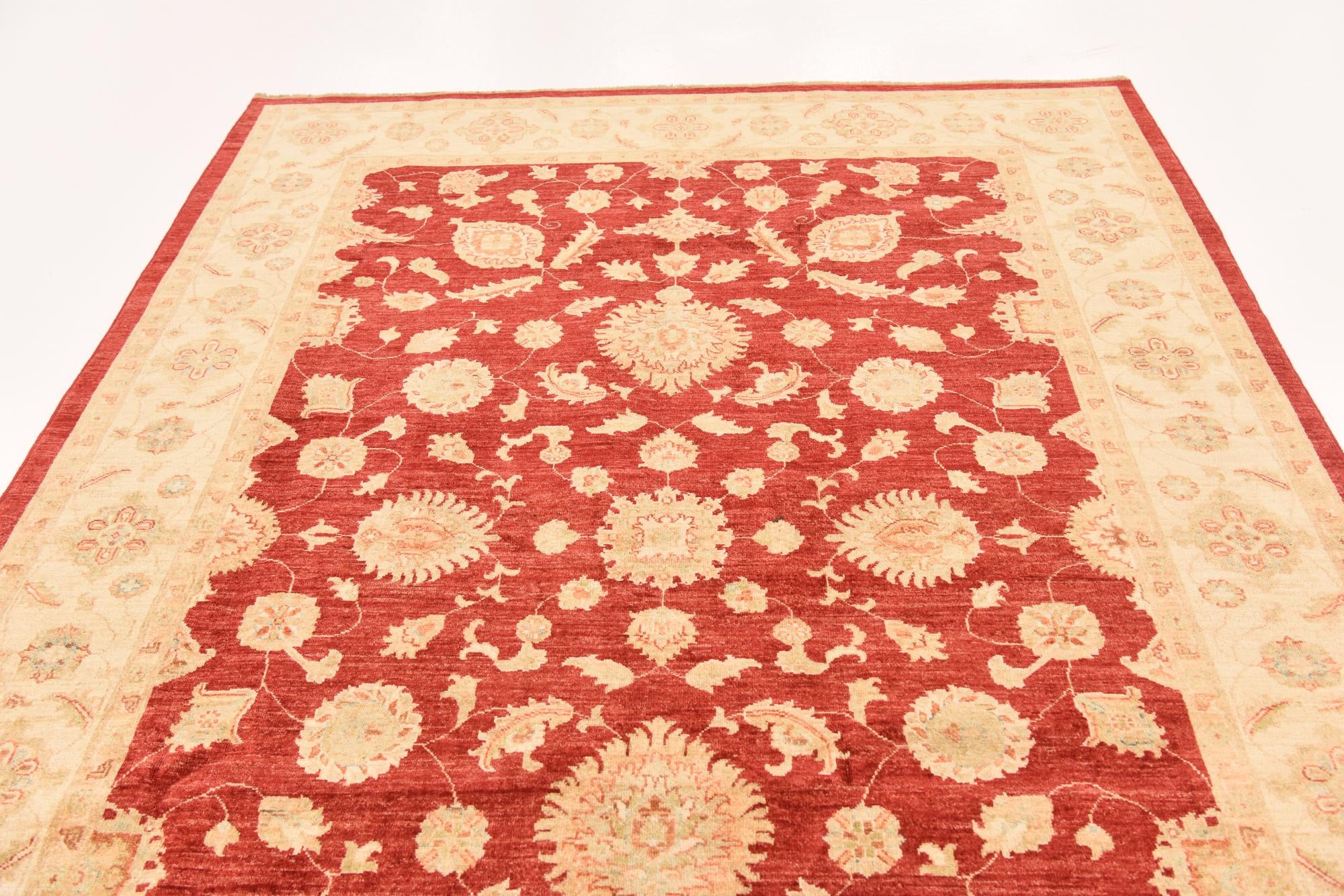 6' 8 x 9' 7 Hand Knotted Peshawar Ziegler Rug
