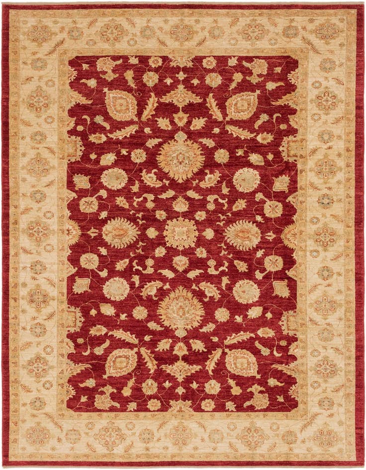 Detail image of 6' 8 x 9' 7 Hand Knotted Peshawar Ziegler Rug