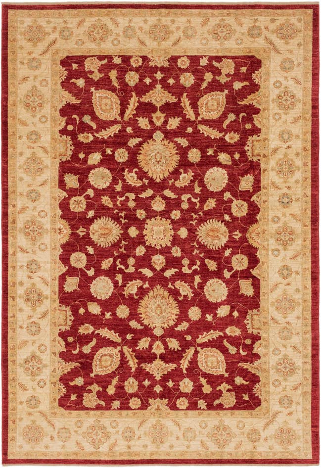 Detail image of 6' 8 x 9' 7 Hand Knotted Peshawar Ziegler Rug