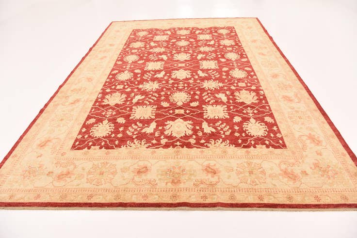 Detail image of 8' 8 x 12' 4 Hand Knotted Peshawar Ziegler Rug