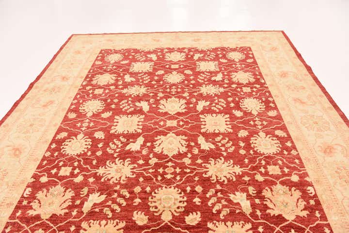 8' 8 x 12' 4 Hand Knotted Peshawar Ziegler Rug