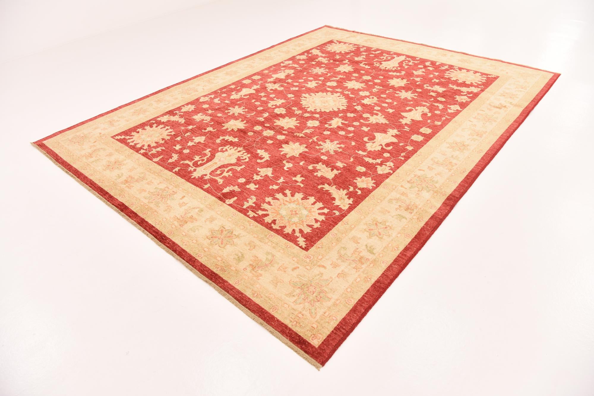 8' 5 x 11' Hand Knotted Peshawar Ziegler Rug