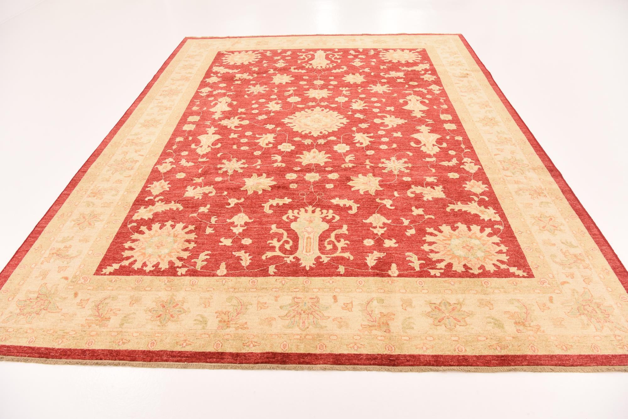 8' 5 x 11' Hand Knotted Peshawar Ziegler Rug
