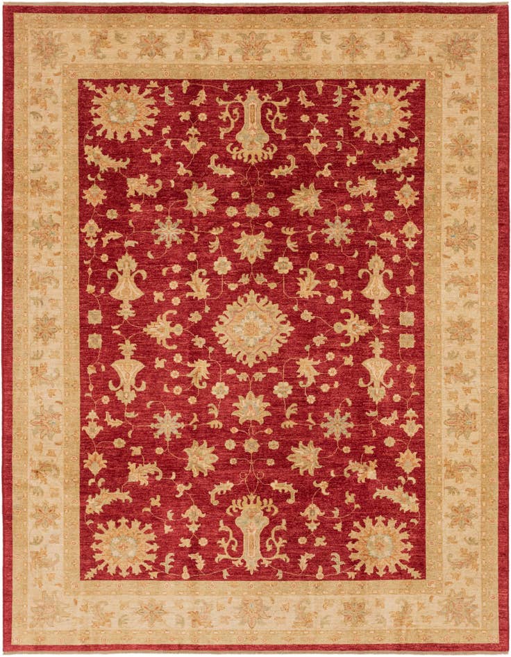 Detail image of 8' 5 x 11' Hand Knotted Peshawar Ziegler Rug