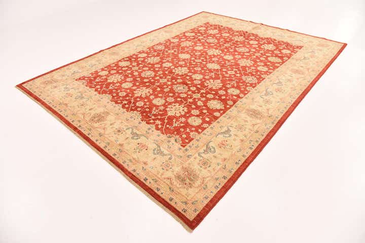 8' 1 x 11' Hand Knotted Peshawar Ziegler Rug