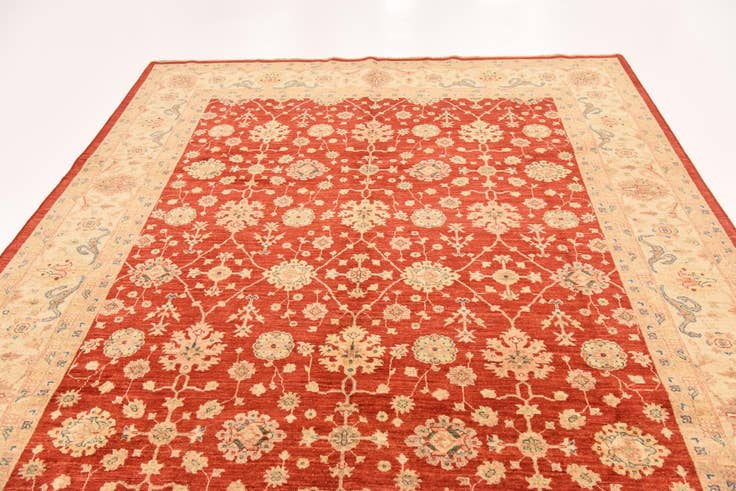 Detail image of 8' 1 x 11' Hand Knotted Peshawar Ziegler Rug