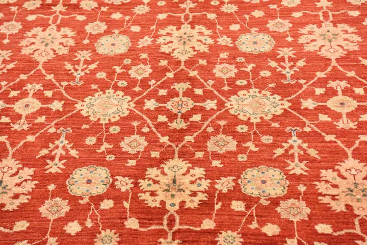 8' 1 x 11' Hand Knotted Peshawar Ziegler Rug