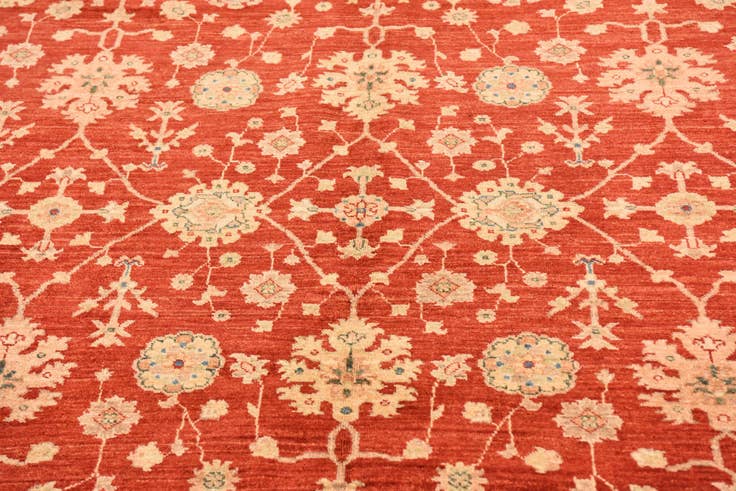Detail image of 8' 1 x 11' Hand Knotted Peshawar Ziegler Rug