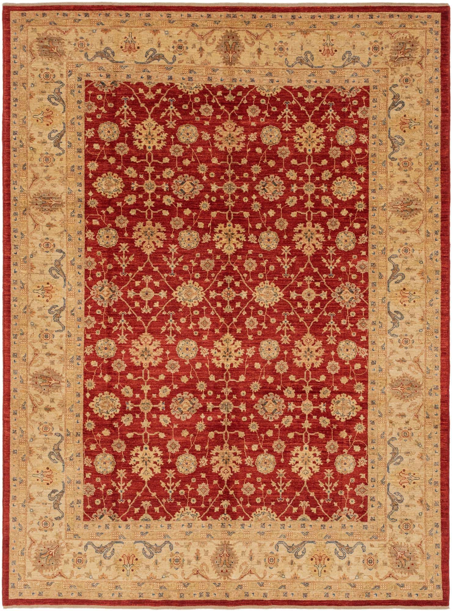 8' 1 x 11' Hand Knotted Peshawar Ziegler Rug