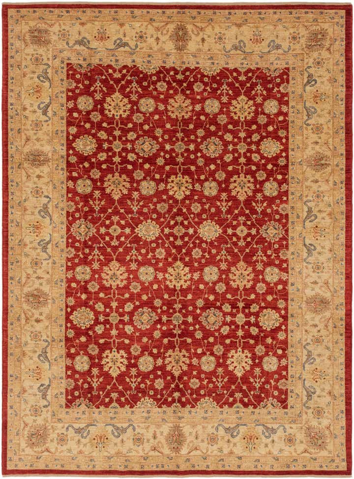 8' 1 x 11' Hand Knotted Peshawar Ziegler Rug