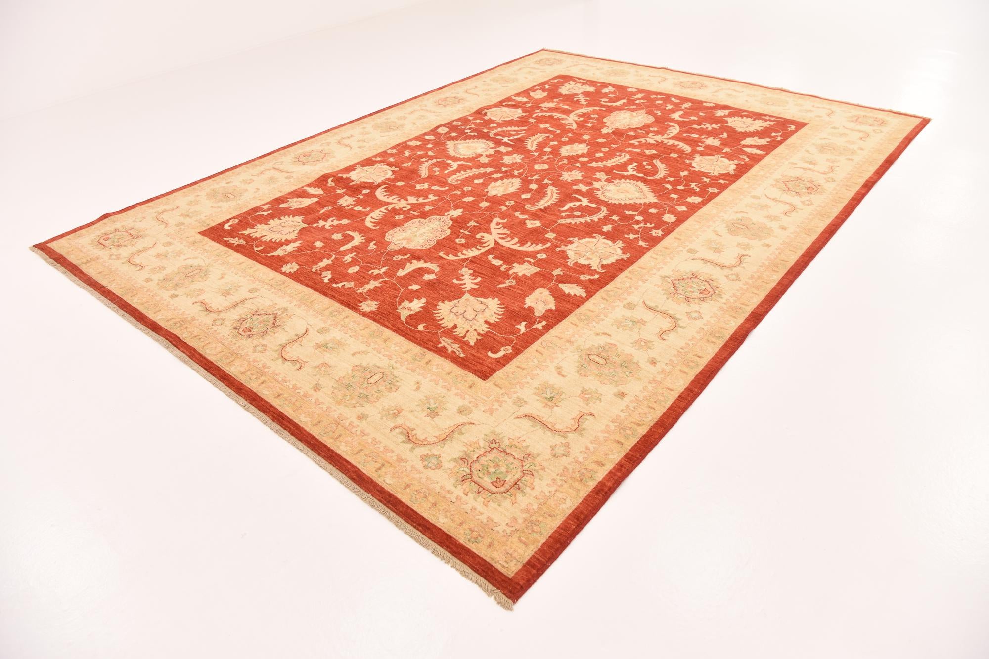8' 10 x 12' 5 Hand Knotted Peshawar Ziegler Rug