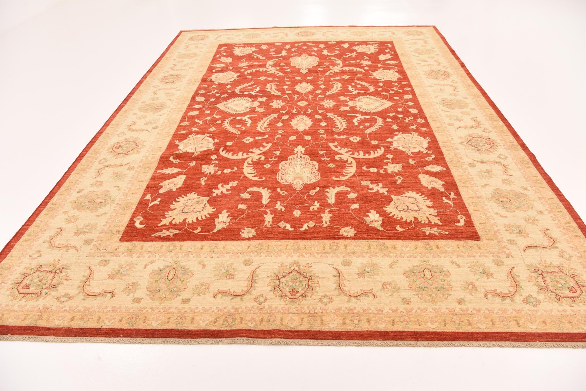 8' 10 x 12' 5 Hand Knotted Peshawar Ziegler Rug