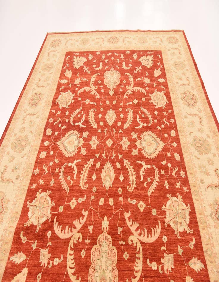 Detail image of 8' 10 x 12' 5 Hand Knotted Peshawar Ziegler Rug