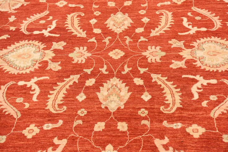 Detail image of 8' 10 x 12' 5 Hand Knotted Peshawar Ziegler Rug