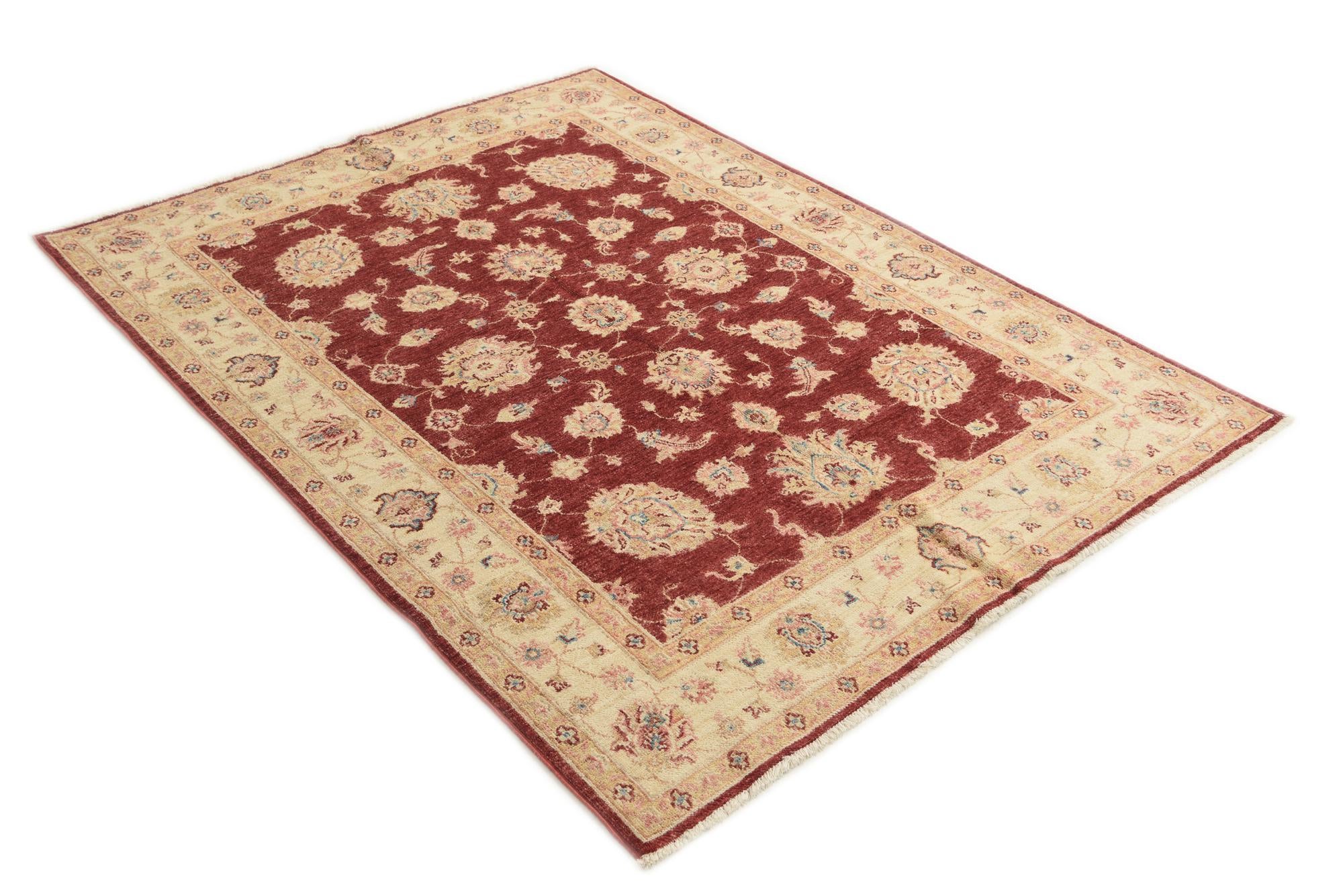 4' 10 x 6' 5 Hand Knotted Peshawar Ziegler Rug