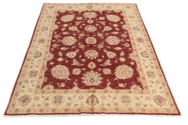 Detail image of 4' 10 x 6' 5 Hand Knotted Peshawar Ziegler Rug