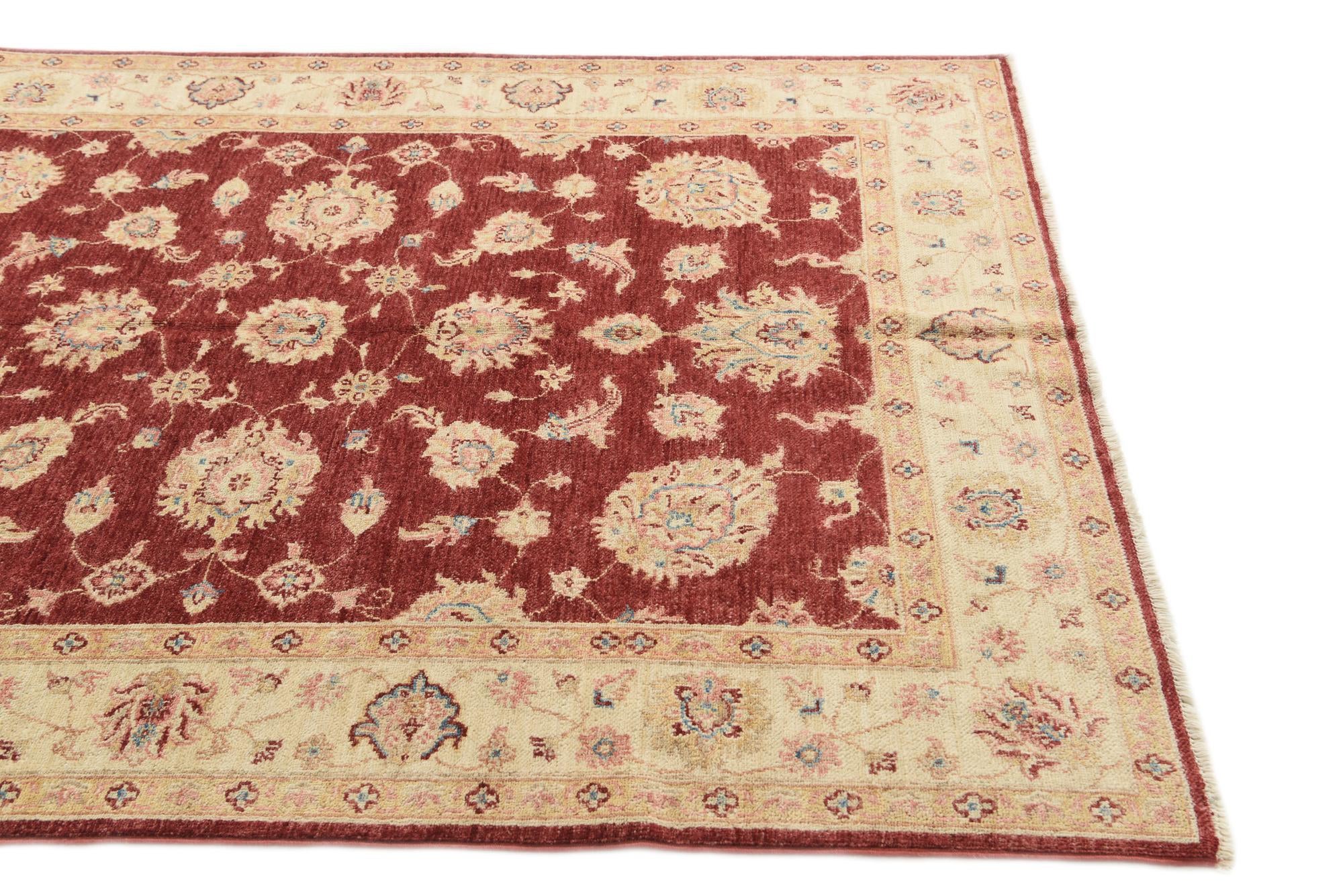 4' 10 x 6' 5 Hand Knotted Peshawar Ziegler Rug
