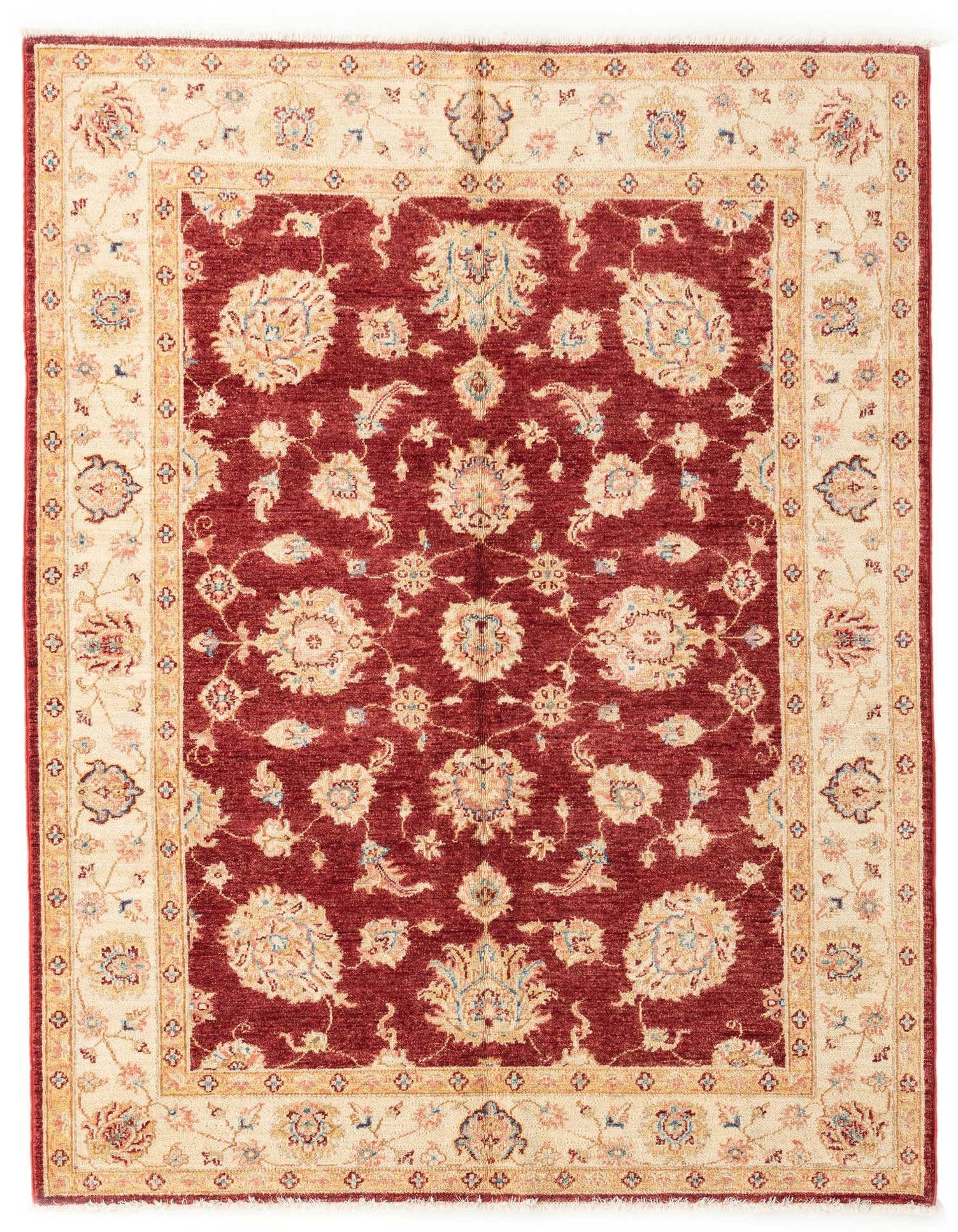 4' 10 x 6' 5 Hand Knotted Peshawar Ziegler Rug