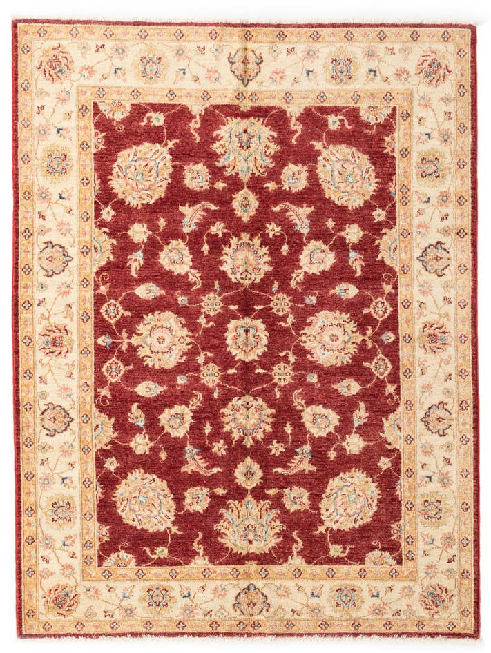 Detail image of 4' 10 x 6' 5 Hand Knotted Peshawar Ziegler Rug