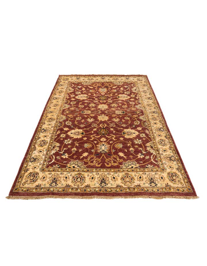 5' 2 x 7' 9 Hand Knotted Peshawar Ziegler Rug