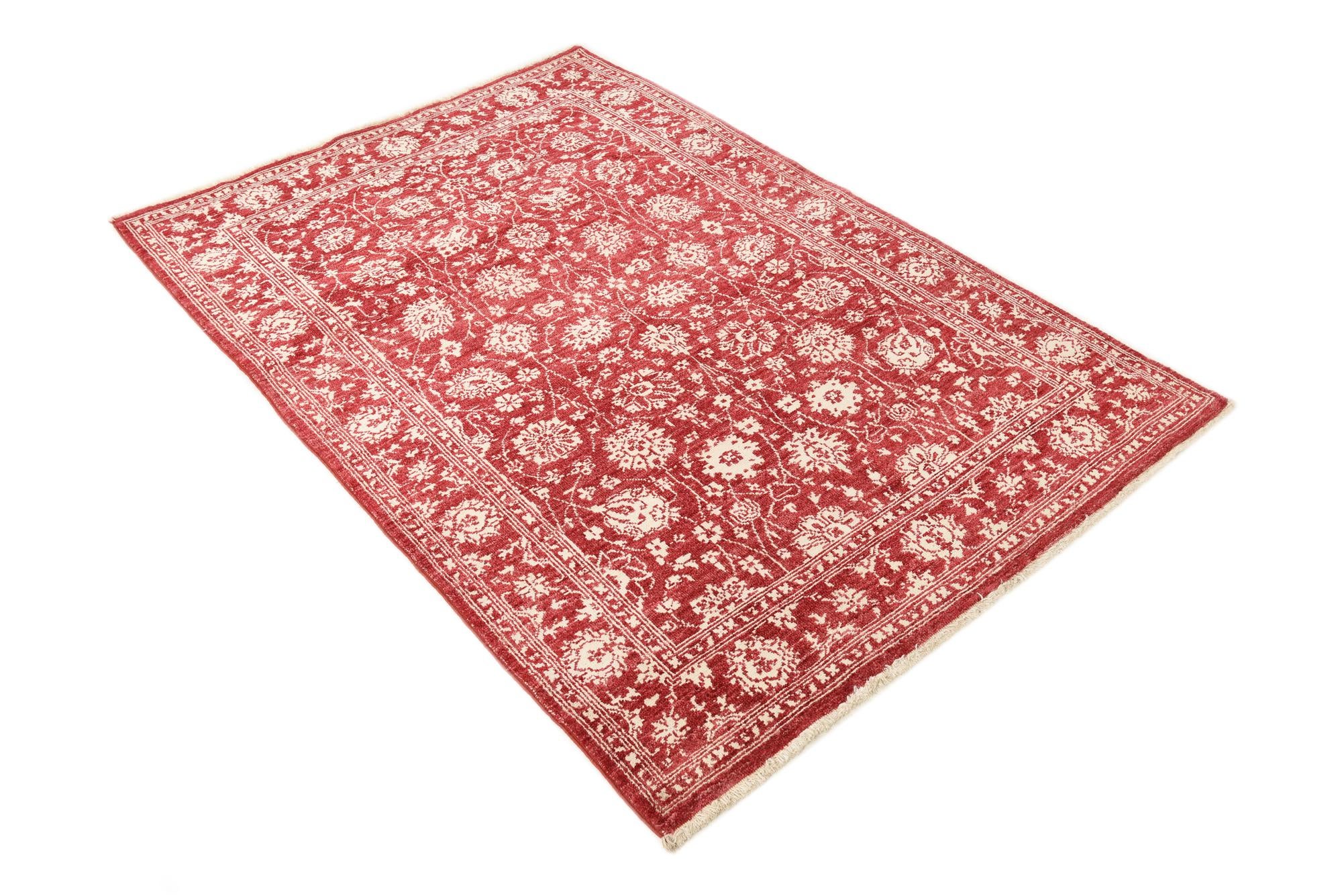 4' 1 x 6' Hand Knotted Peshawar Ziegler Rug