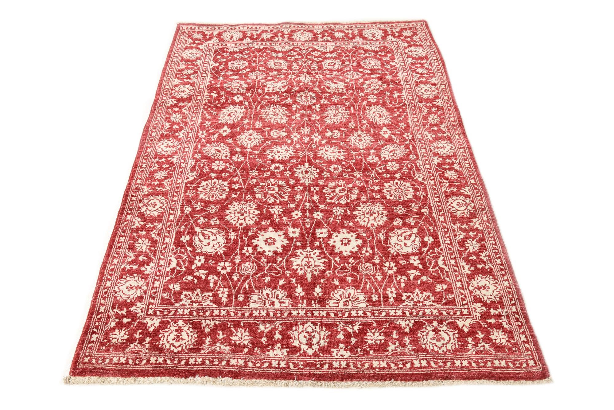 4' 1 x 6' Hand Knotted Peshawar Ziegler Rug