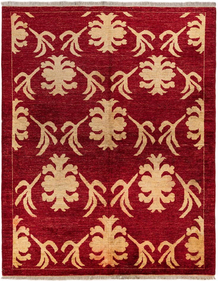 Detail image of 5' 4 x 8' Hand Knotted Peshawar Ziegler Rug
