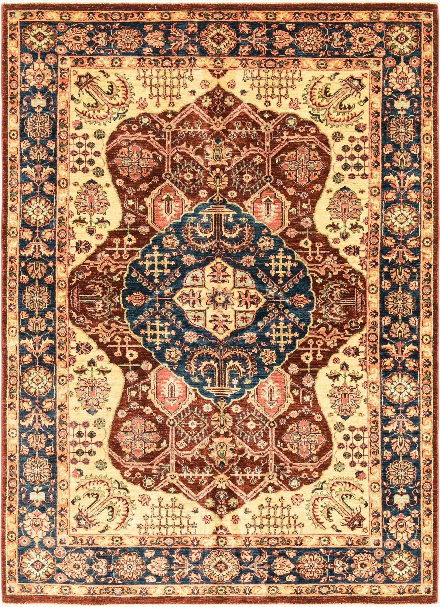 5' 9 x 7' 10  Hand Knotted Peshawar Ziegler Rug