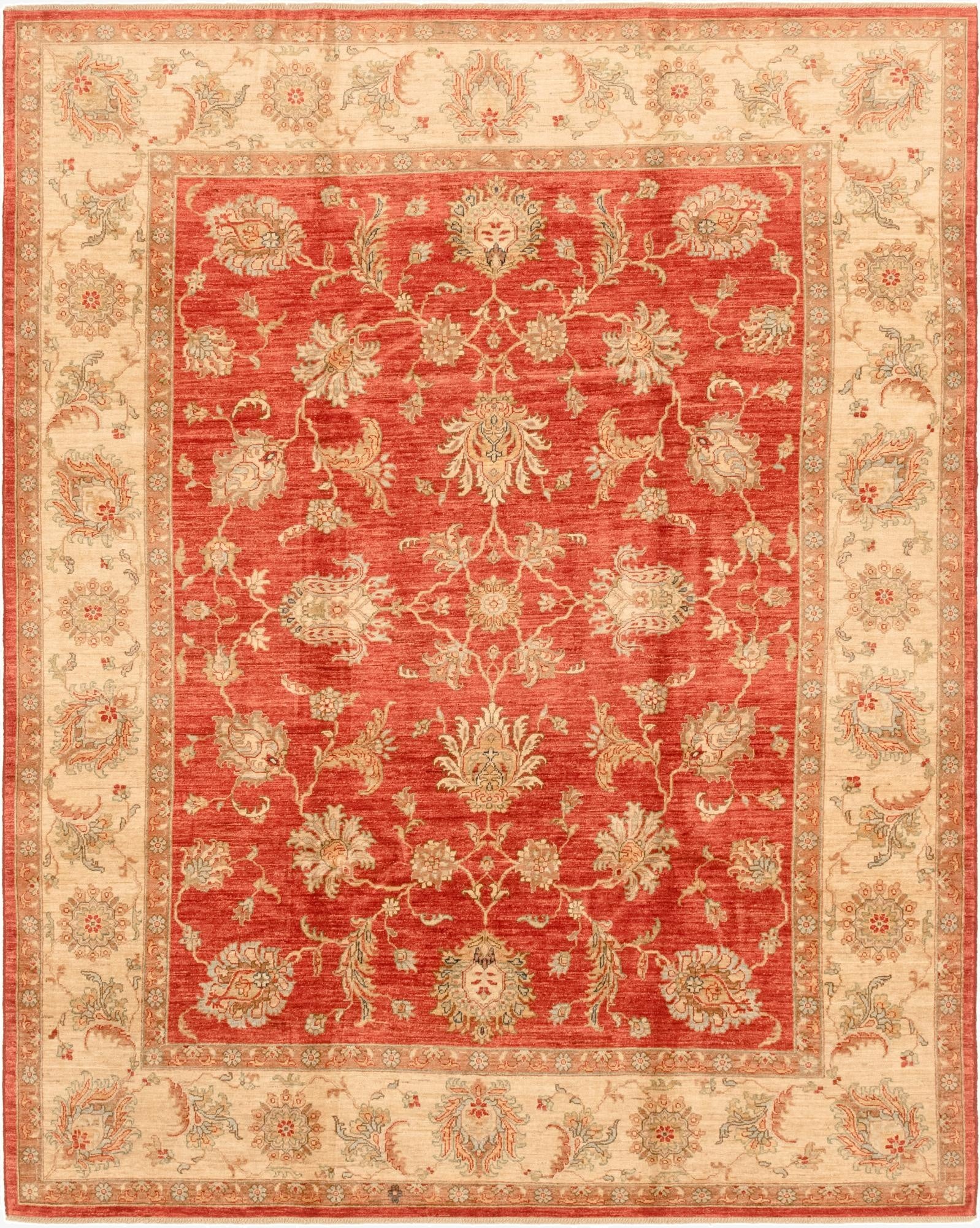 7' 10 x 9' 11  Hand Knotted Peshawar Ziegler Rug