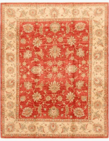 7' 10 x 9' 11 Hand Knotted Peshawar Ziegler Rug