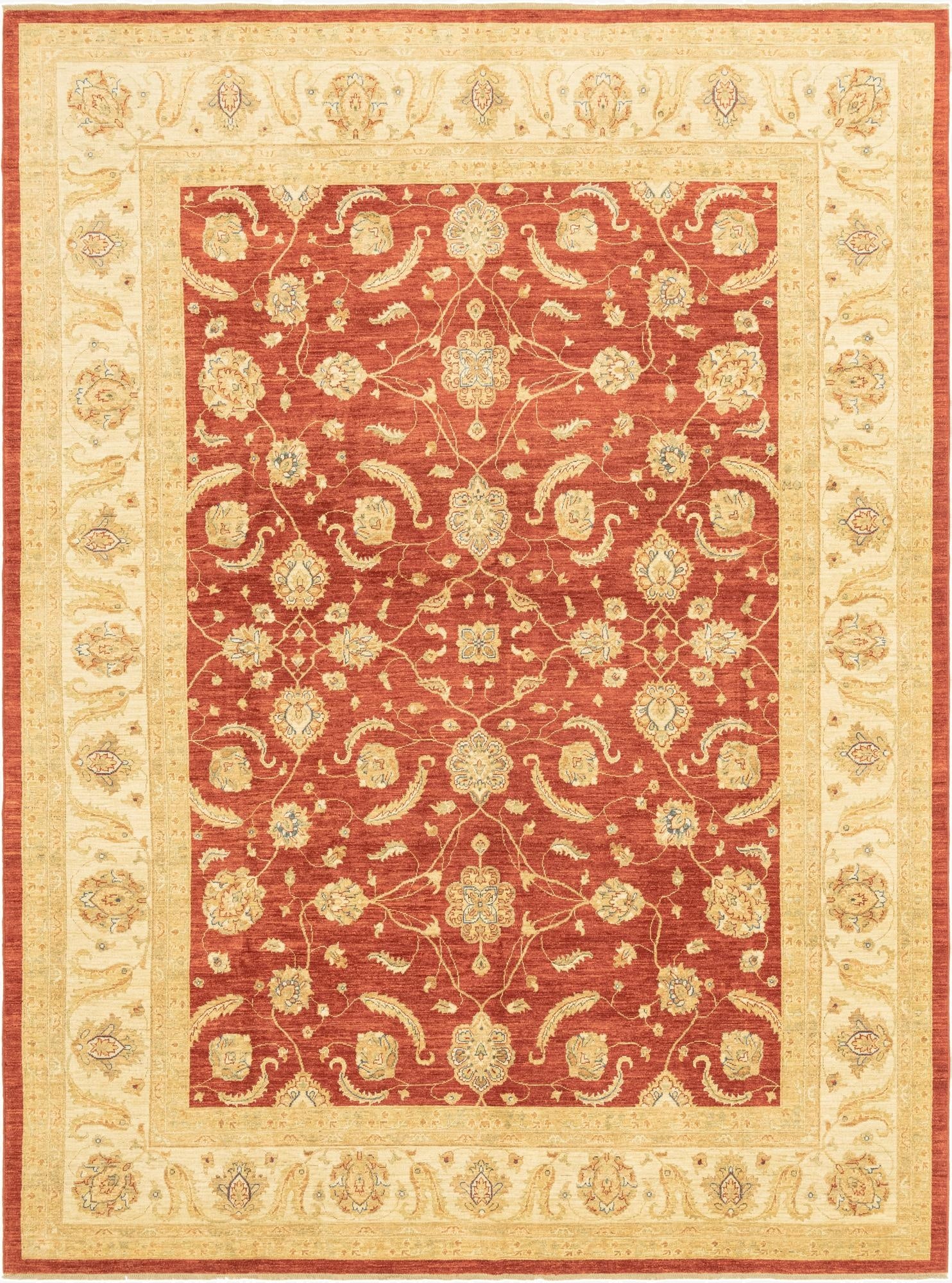 9' 10 x 13' 3  Hand Knotted Peshawar Ziegler Rug