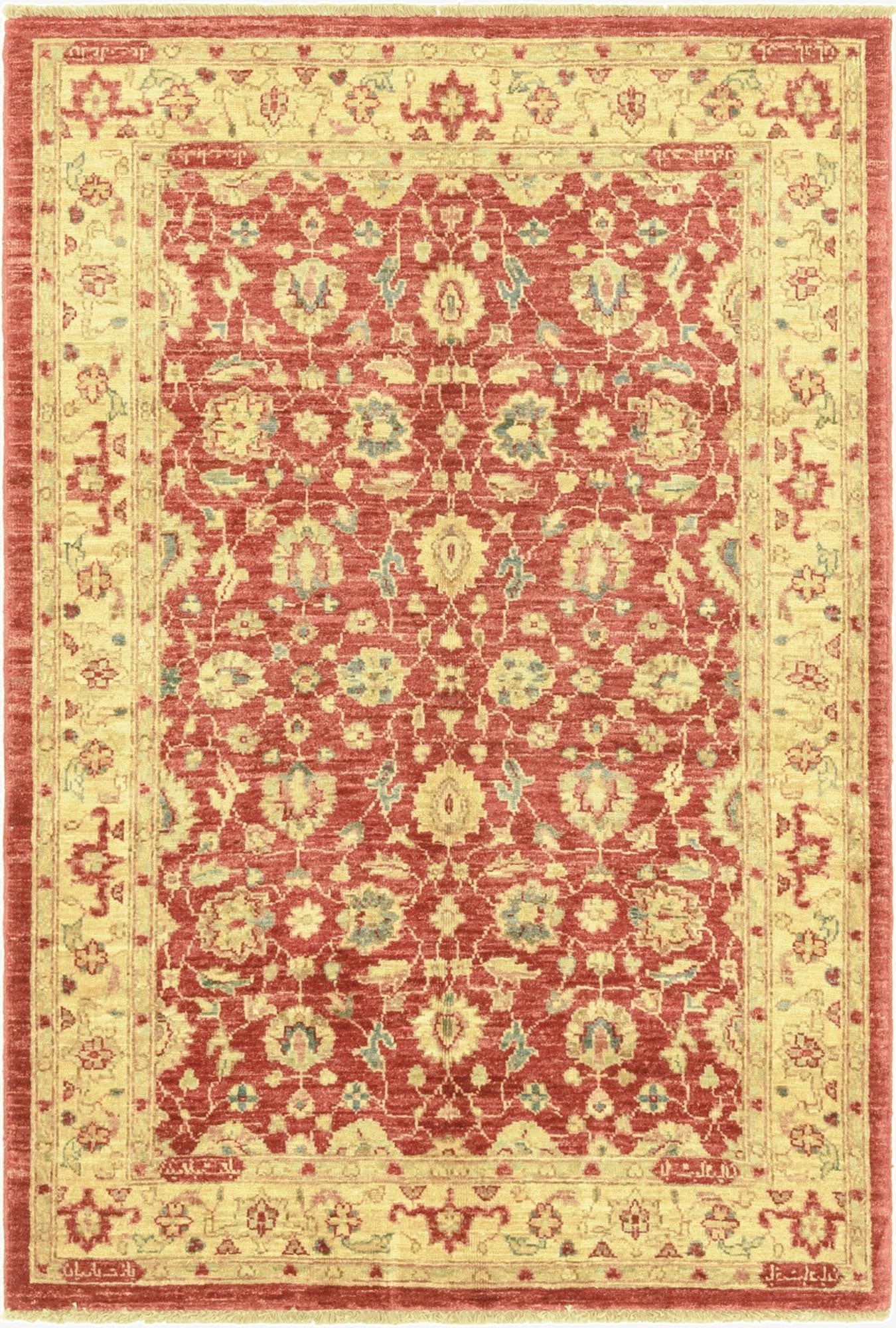 3' 5 x 5'  Hand Knotted Peshawar Ziegler Rug