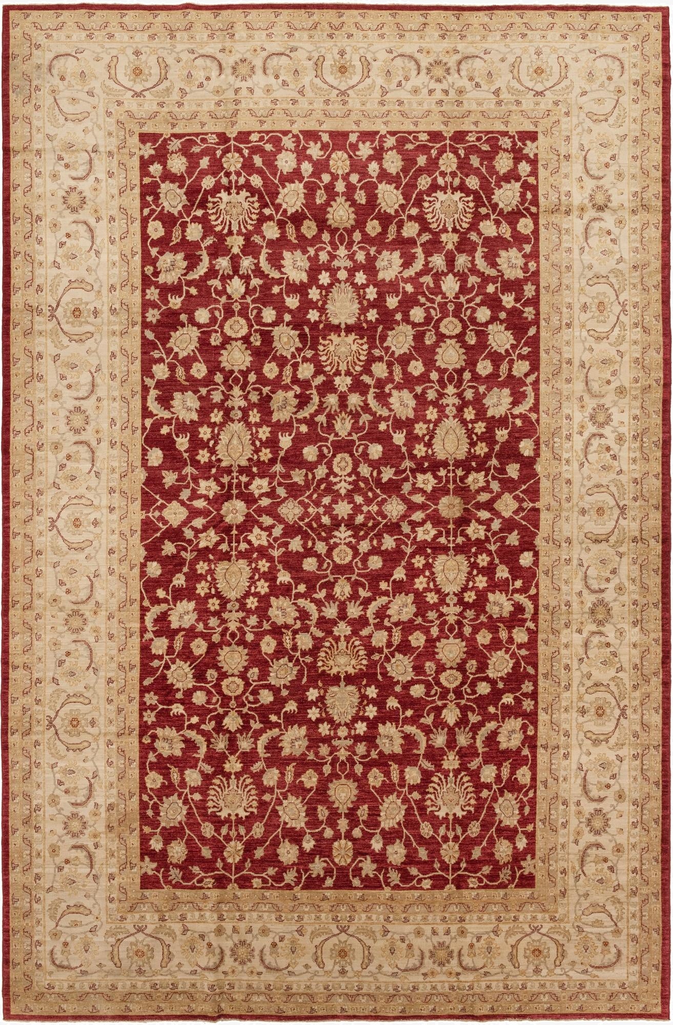 12' x 18' 6  Hand Knotted Peshawar Ziegler Rug