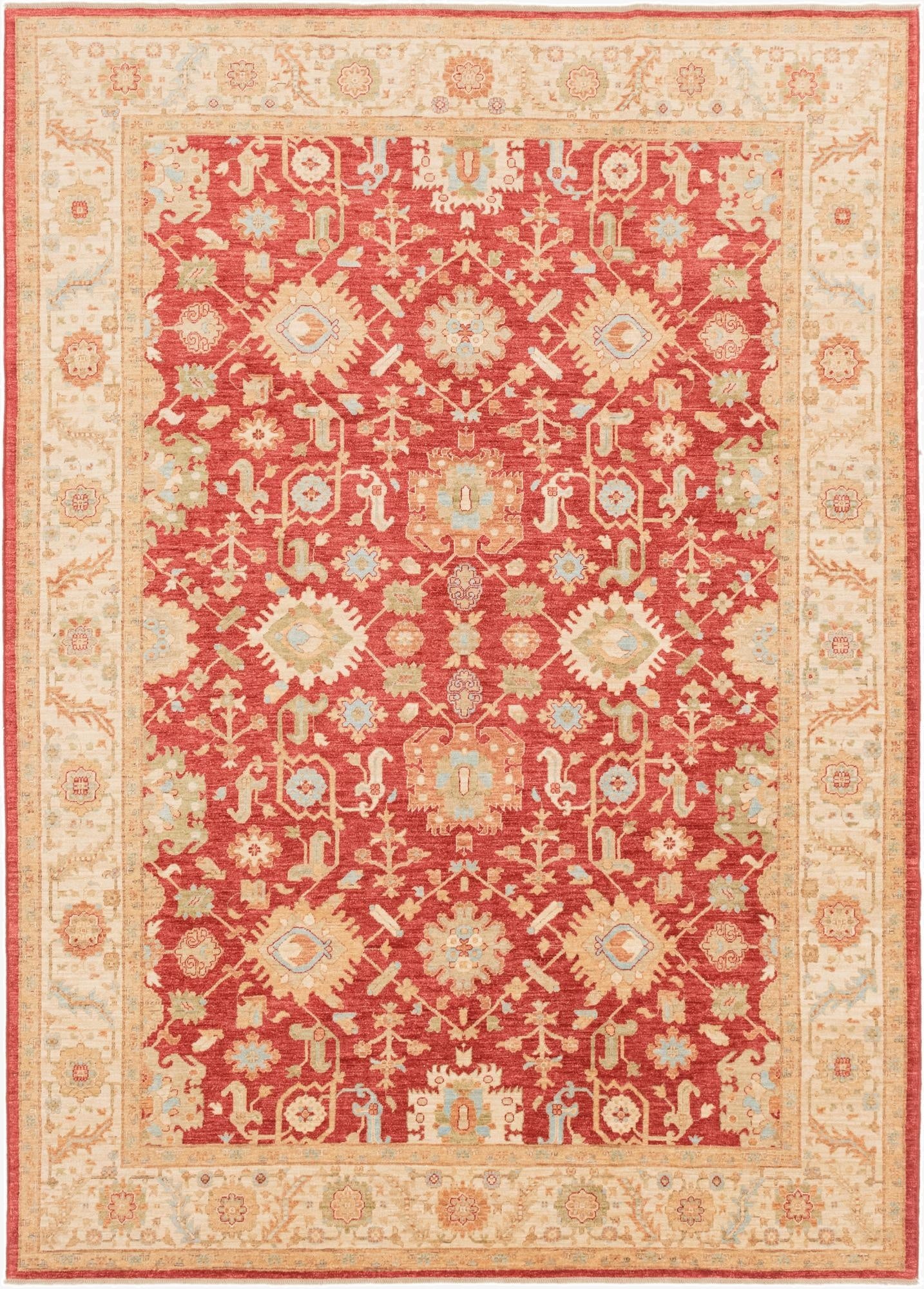 8' 4 x 11' 7  Hand Knotted Peshawar Ziegler Rug